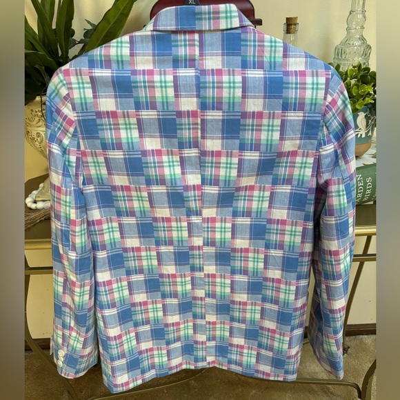 IZOD BOYS YOUTH PASTEL BLUE AND PINK PREPPY SPRING SPORTS COAT BLAZER SZ 16 - Picture 2 of 9